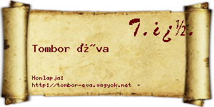 Tombor Éva névjegykártya