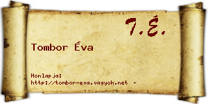 Tombor Éva névjegykártya