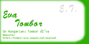 eva tombor business card